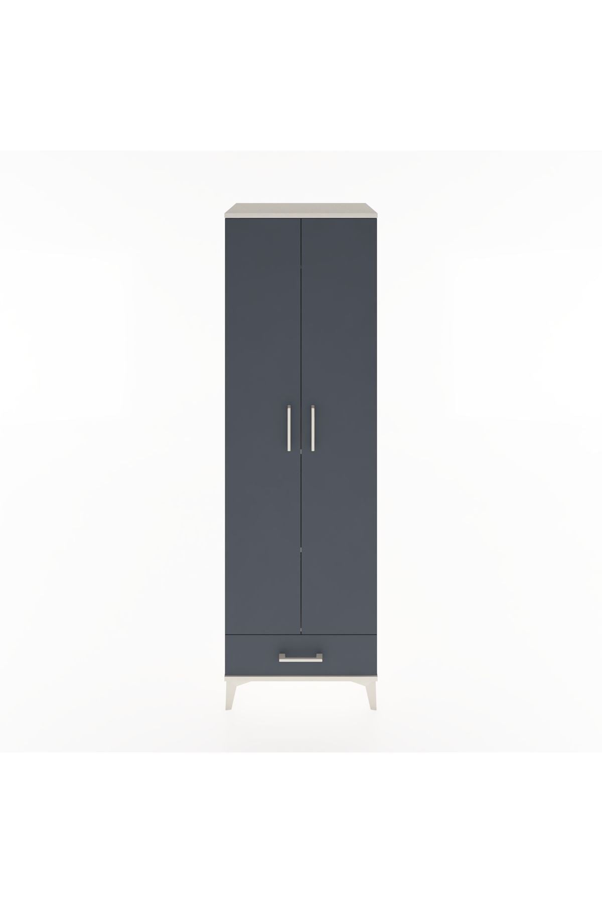 Hyperion Dolap 3 Raflı Tek Çekmeceli Tek Askılı 60x44x195 Aytaşı-Antrasit