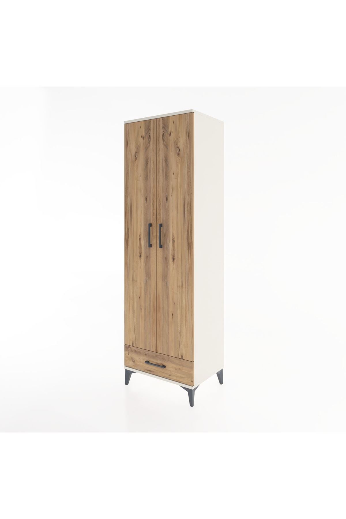 Hyperion Dolap 3 Raflı Tek Çekmeceli Tek Askılı 60x44x195 Aytaşı-Çam