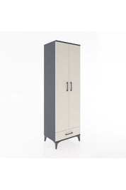Hyperion Dolap 3 Raflı Tek Çekmeceli Tek Askılı 60x44x195 Antrasit-Aytaşı