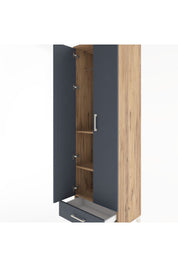Hyperion Dolap 3 Raflı Tek Çekmeceli Tek Askılı 60x44x195 Çam-Antrasit