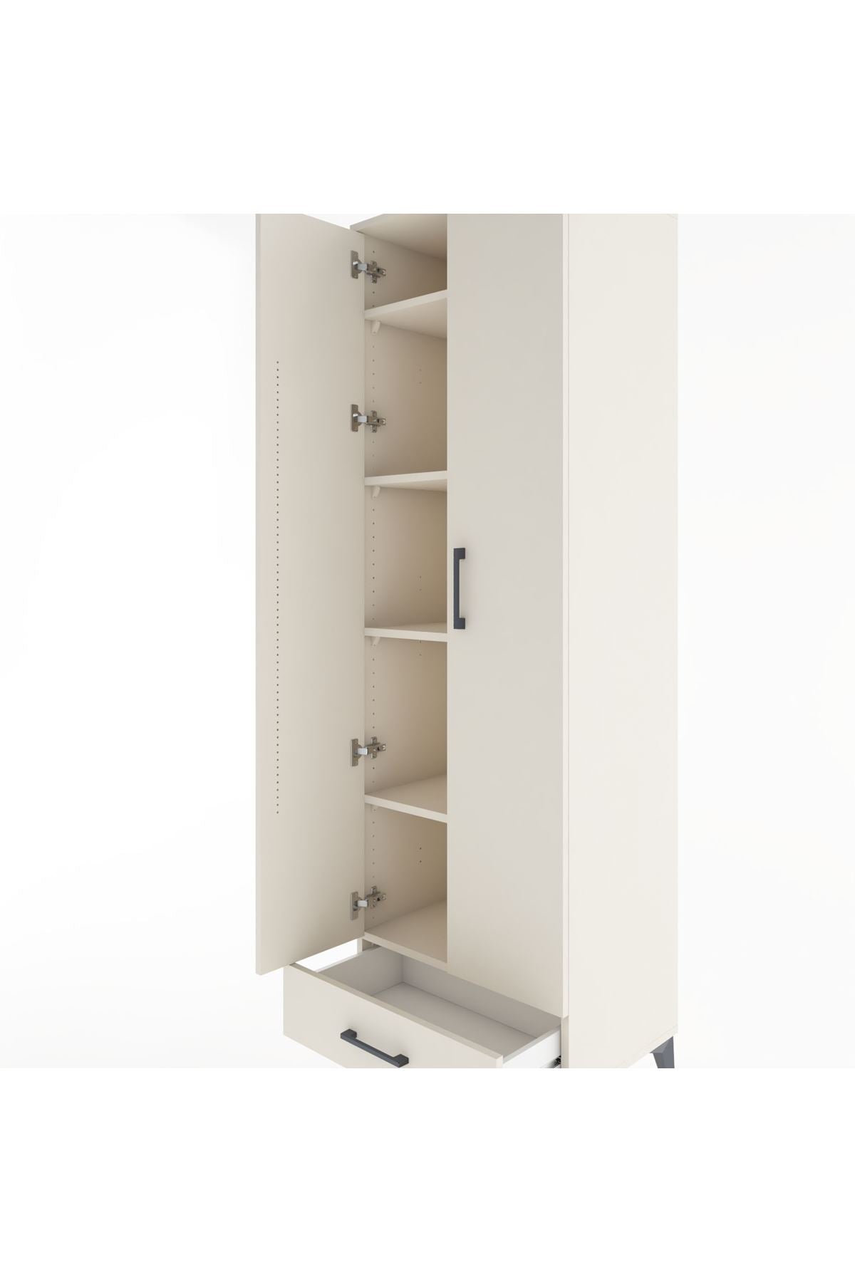 Hyperion Dolap 5 Raflı Tek Çekmeceli Tek Askılı 60x44x195 Aytaşı-Aytaşı