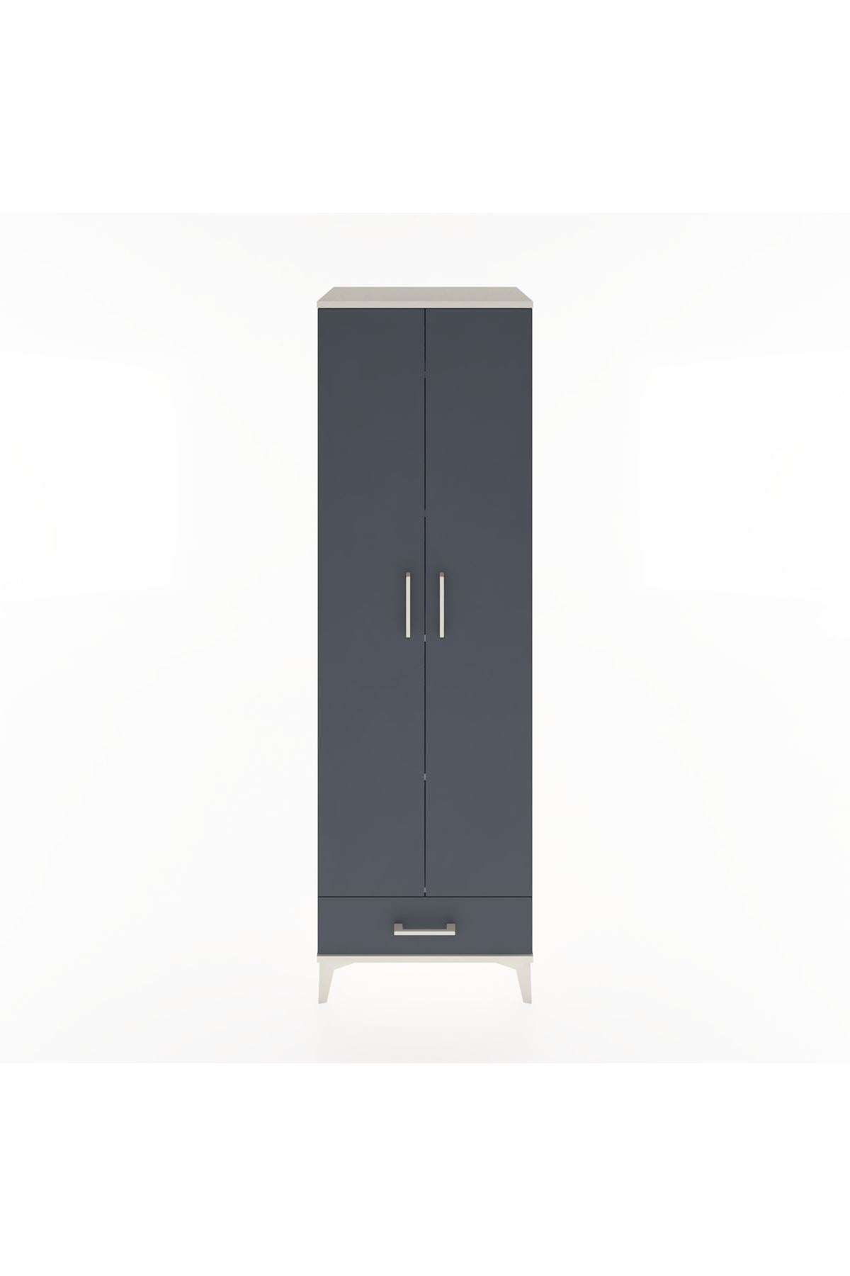 Hyperion Dolap 5 Raflı Tek Çekmeceli Tek Askılı 60x44x195 Aytaşı-Antrasit