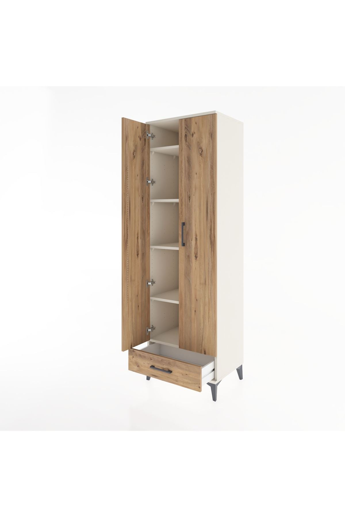 Hyperion Dolap 5 Raflı Tek Çekmeceli Tek Askılı 60x44x195 Aytaşı-Çam