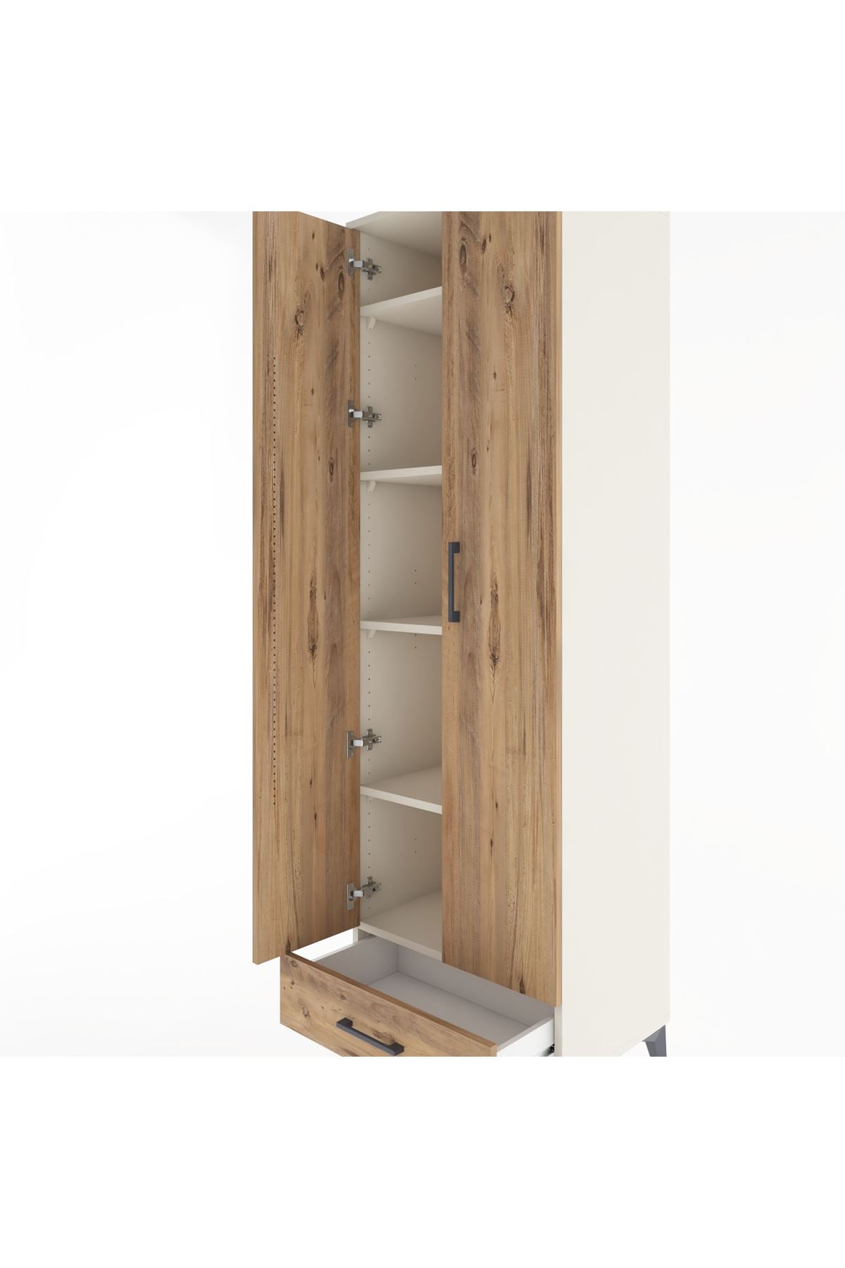 Hyperion Dolap 5 Raflı Tek Çekmeceli Tek Askılı 60x44x195 Aytaşı-Çam