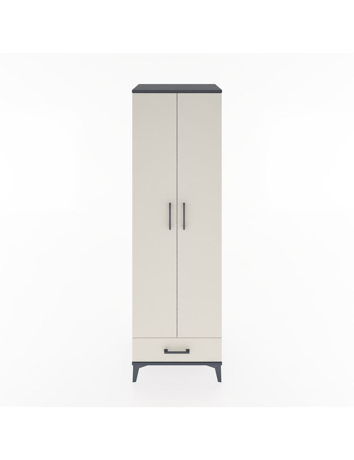 Hyperion Dolap 5 Raflı Tek Çekmeceli Tek Askılı 60x44x195 Antrasit-Aytaşı