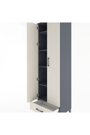 Hyperion Dolap 5 Raflı Tek Çekmeceli Tek Askılı 60x44x195 Antrasit-Aytaşı