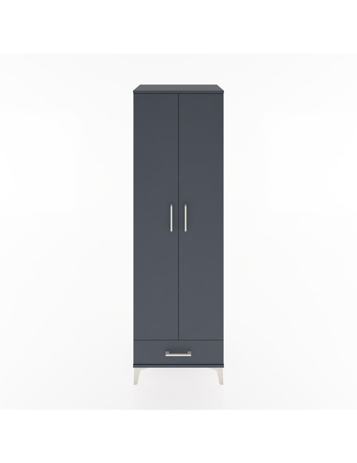 Hyperion Dolap 5 Raflı Tek Çekmeceli Tek Askılı 60x44x195 Antrasit-Antrasit