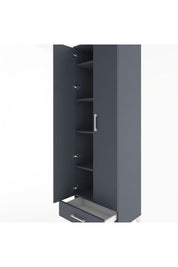 Hyperion Dolap 5 Raflı Tek Çekmeceli Tek Askılı 60x44x195 Antrasit-Antrasit