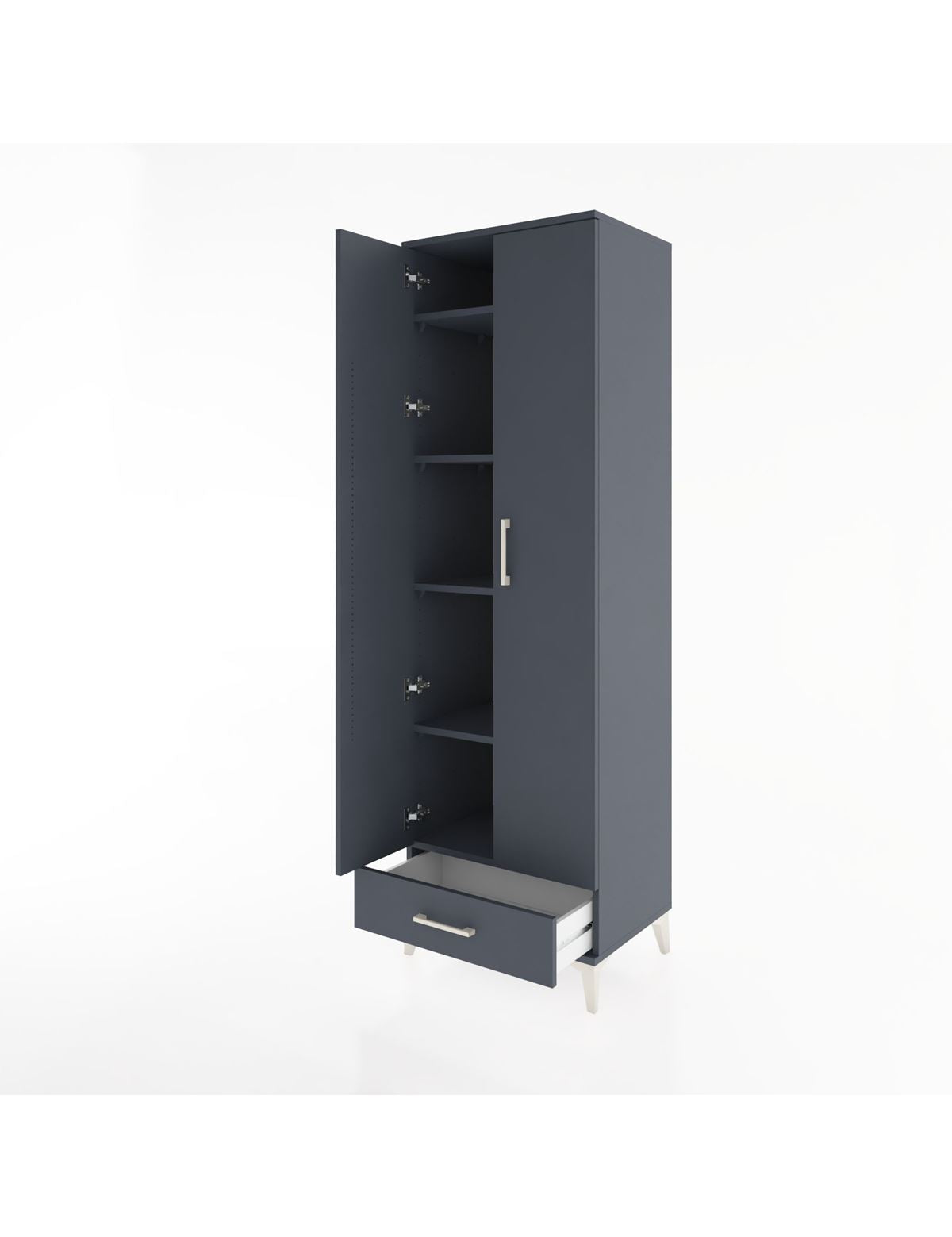 Hyperion Dolap 5 Raflı Tek Çekmeceli Tek Askılı 60x44x195 - S59M088V5B
