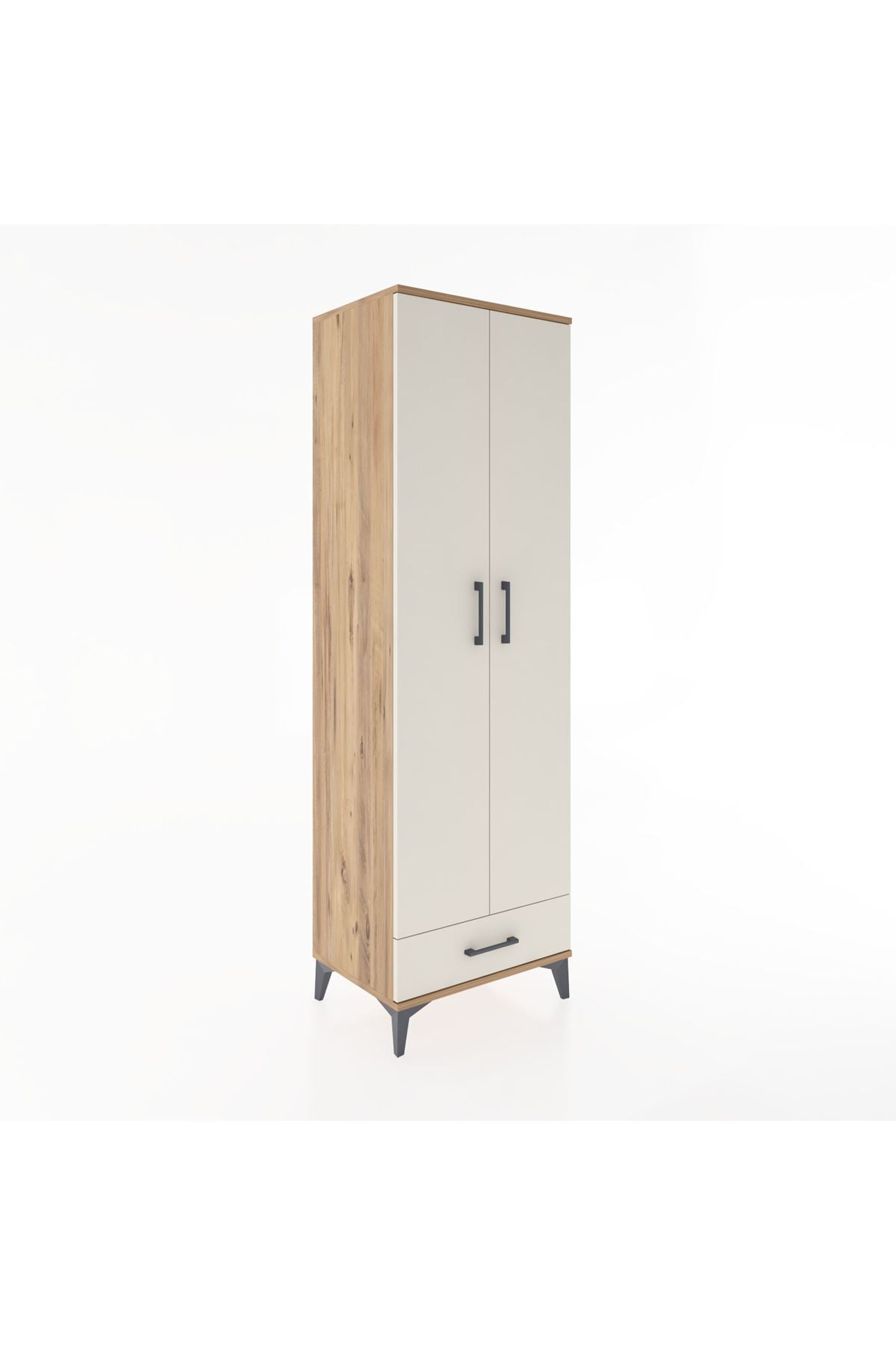 Hyperion Dolap 5 Raflı Tek Çekmeceli Tek Askılı 60x44x195 Çam-Aytaşı