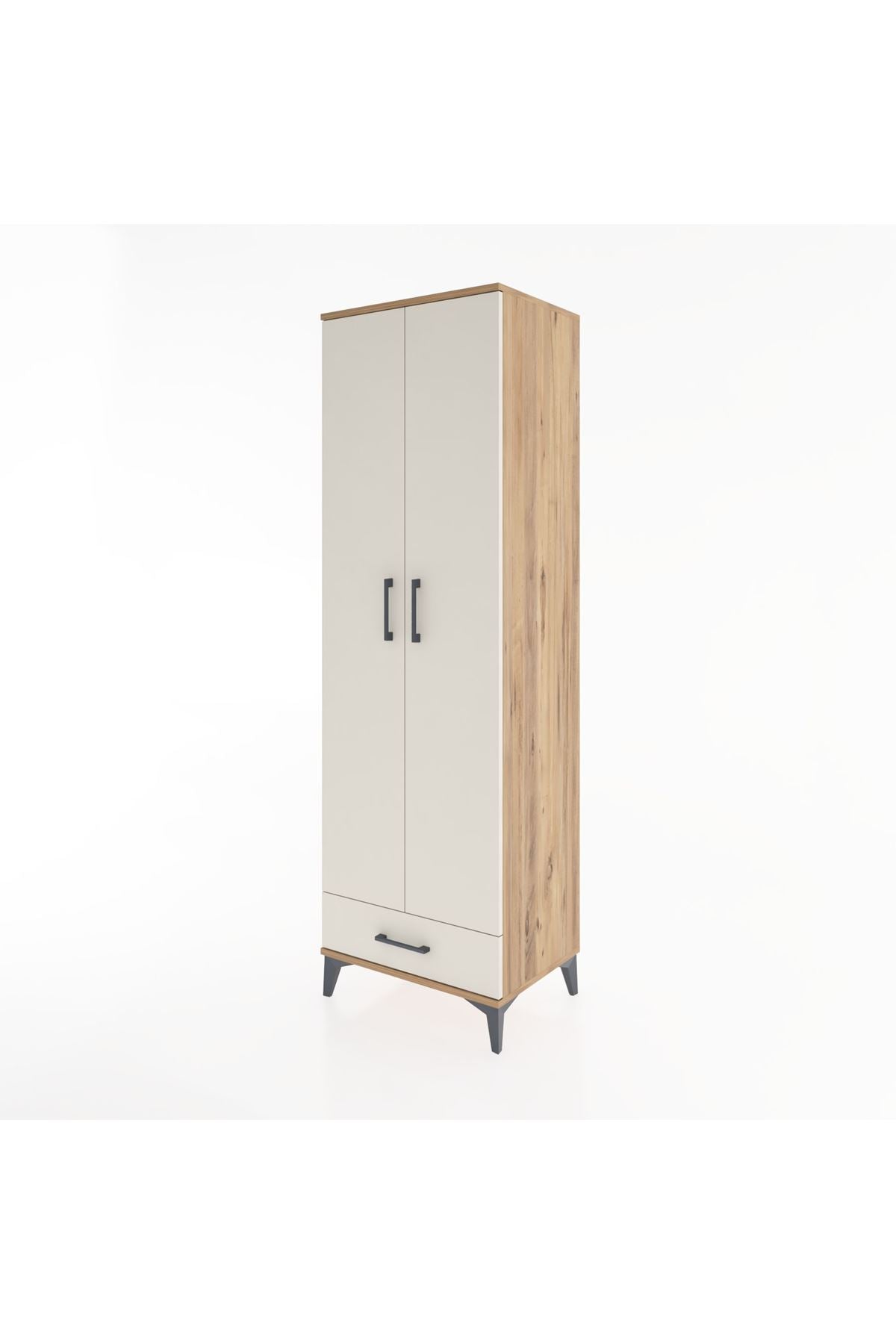 Hyperion Dolap 5 Raflı Tek Çekmeceli Tek Askılı 60x44x195 Çam-Aytaşı