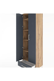 Hyperion Dolap 5 Raflı Tek Çekmeceli Tek Askılı 60x44x195 Çam-Antrasit