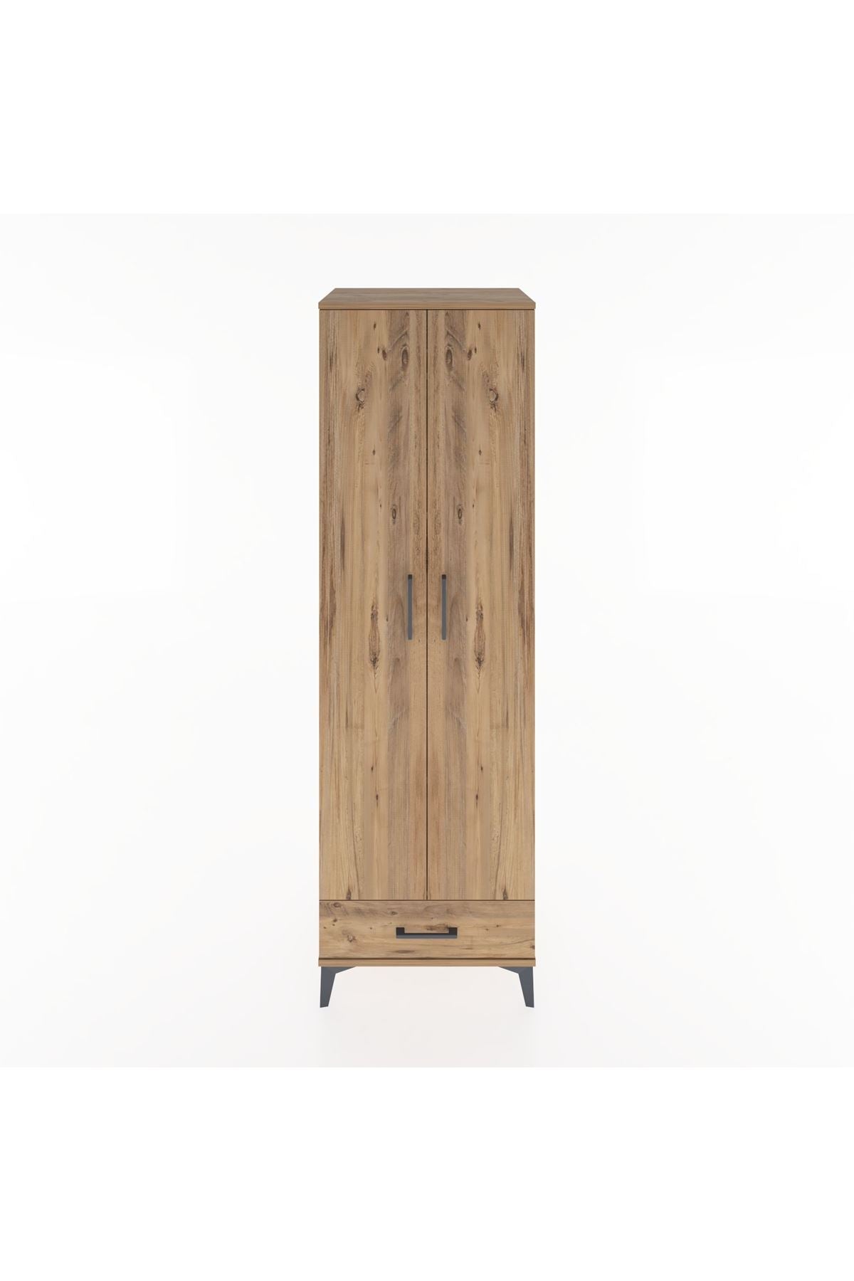 Hyperion Dolap 5 Raflı Tek Çekmeceli Tek Askılı 60x44x195 Çam-Çam