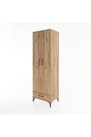 Hyperion Dolap 5 Raflı Tek Çekmeceli Tek Askılı 60x44x195 Çam-Çam