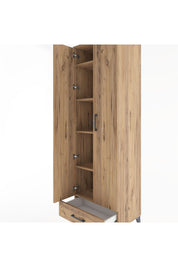 Hyperion Dolap 5 Raflı Tek Çekmeceli Tek Askılı 60x44x195 Çam-Çam