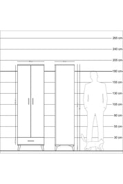 Hyperion Dolap 5 Raflı Tek Çekmeceli Tek Askılı 60x44x195 Çam-Çam