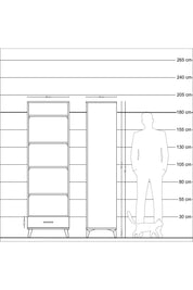 Hyperion Dolap 5 Raflı Tek Çekmeceli 60x44x195 Aytaşı-Çam