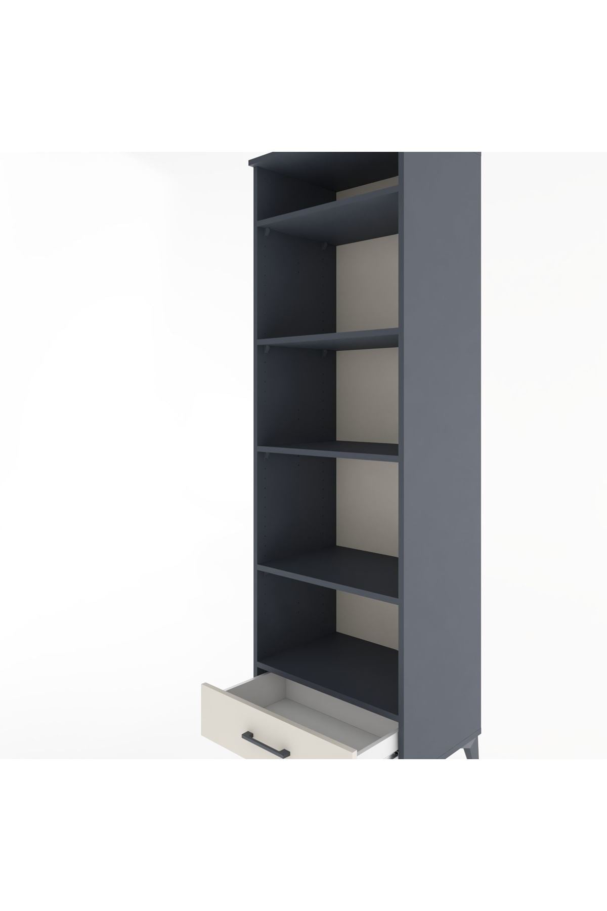 Hyperion Dolap 5 Raflı Tek Çekmeceli 60x44x195 Antrasit-Aytaşı
