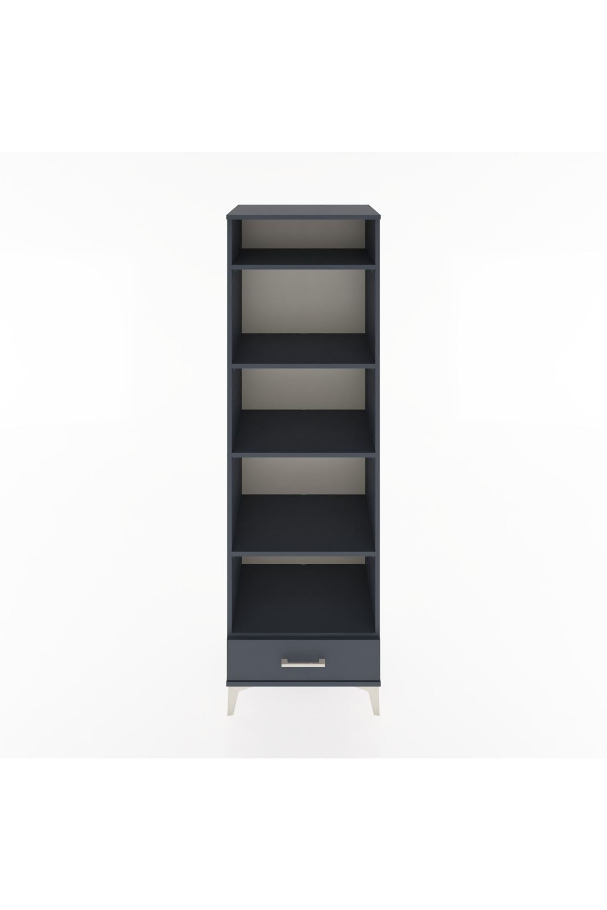 Hyperion Dolap 5 Raflı Tek Çekmeceli 60x44x195 Antrasit-Antrasit