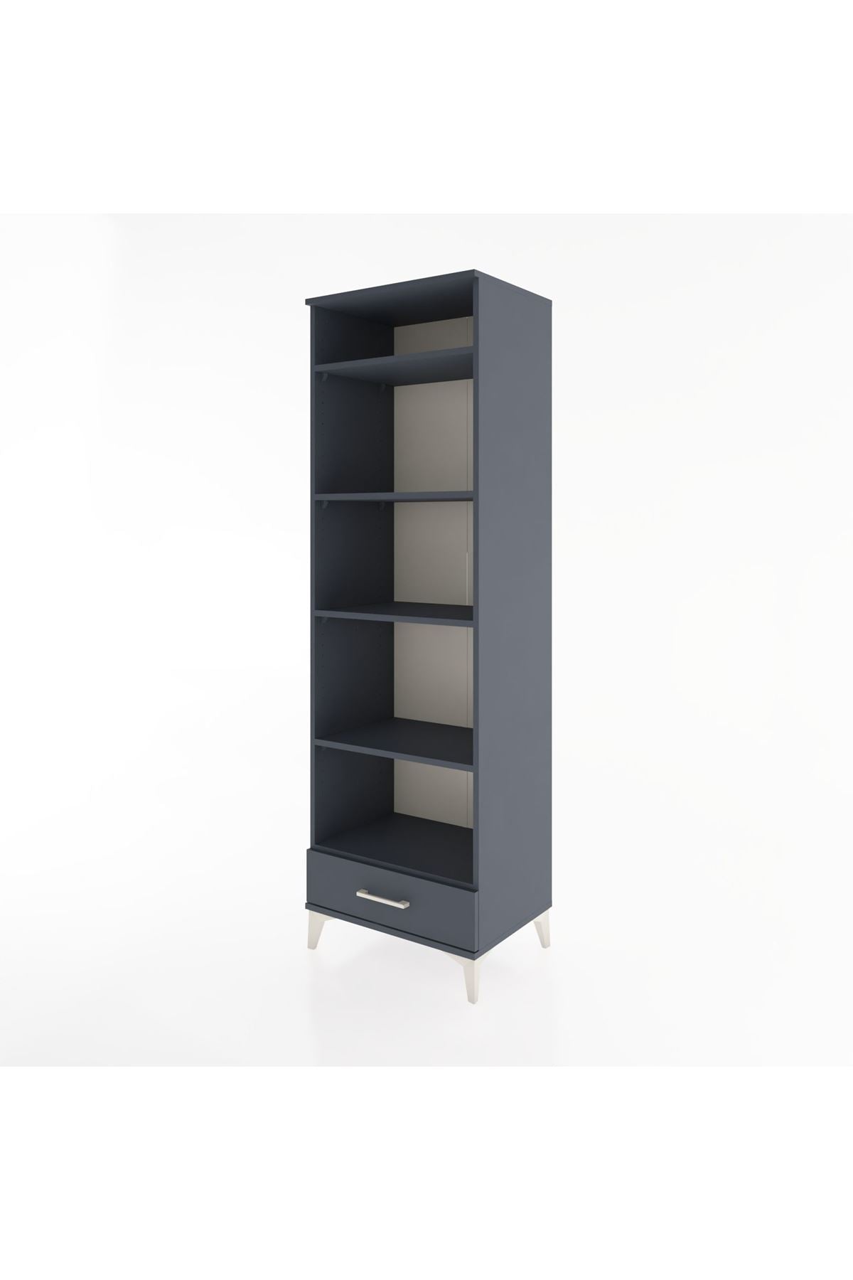 Hyperion Dolap 5 Raflı Tek Çekmeceli 60x44x195 Antrasit-Antrasit