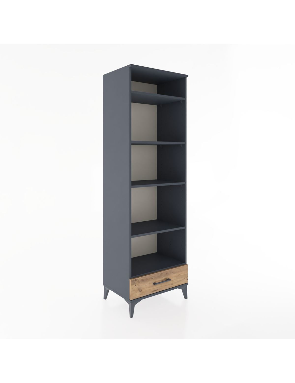 Hyperion Dolap 5 Raflı Tek Çekmeceli 60x44x195 Antrasit-Çam