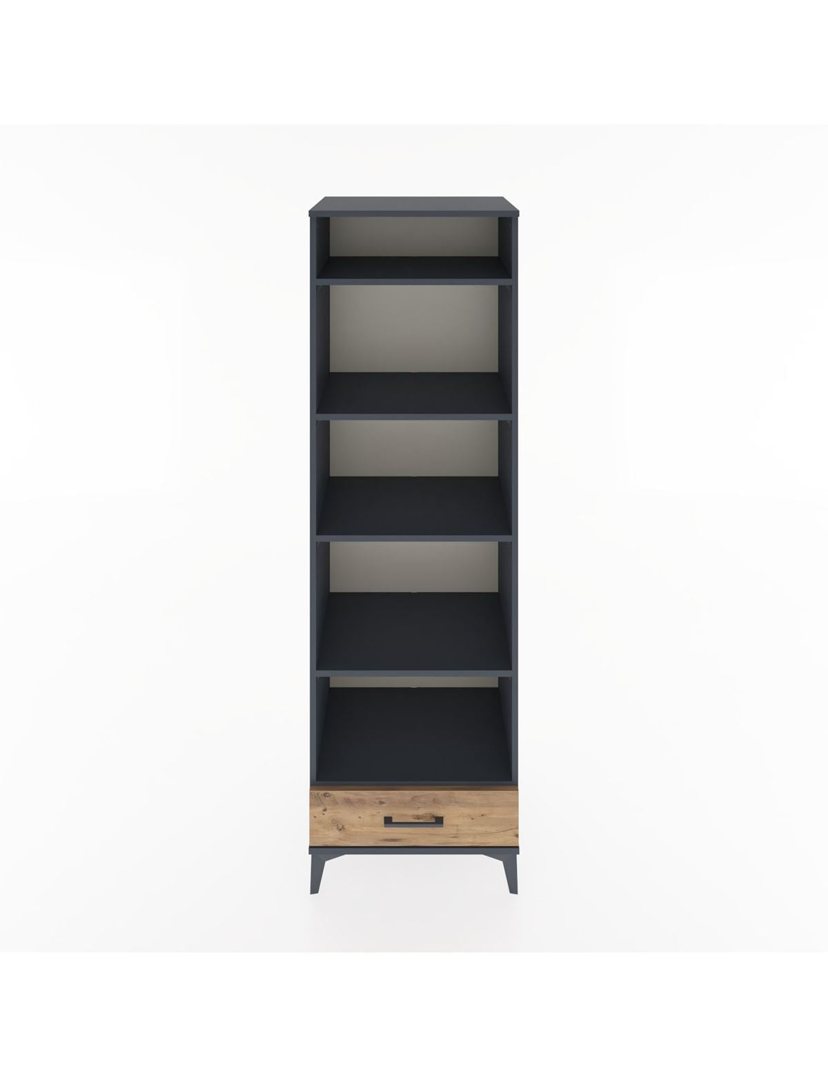 Hyperion Dolap 5 Raflı Tek Çekmeceli 60x44x195 Antrasit-Çam
