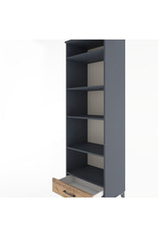 Hyperion Dolap 5 Raflı Tek Çekmeceli 60x44x195 Antrasit-Çam