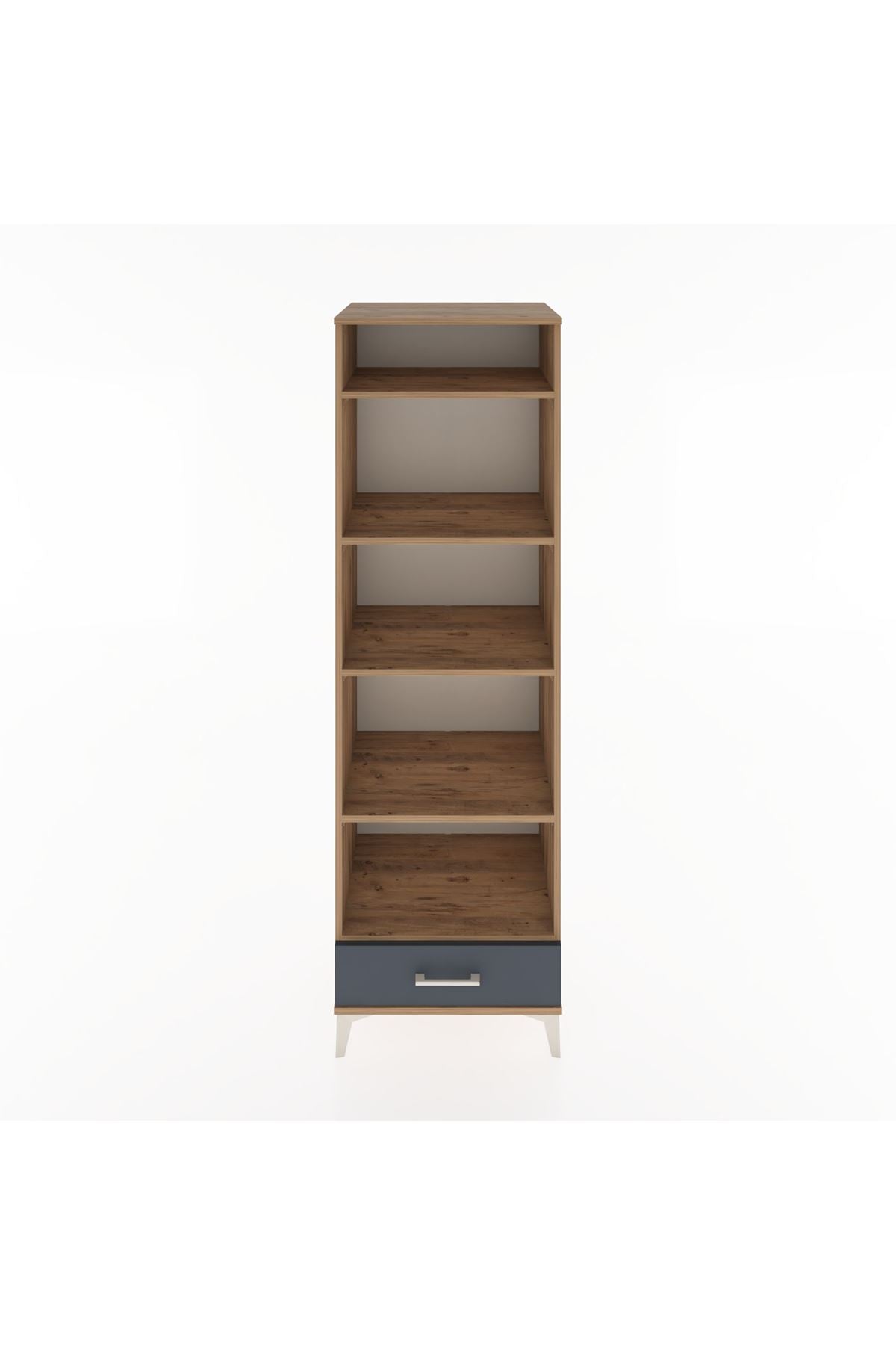 Hyperion Dolap 5 Raflı Tek Çekmeceli 60x44x195 Çam-Antrasit