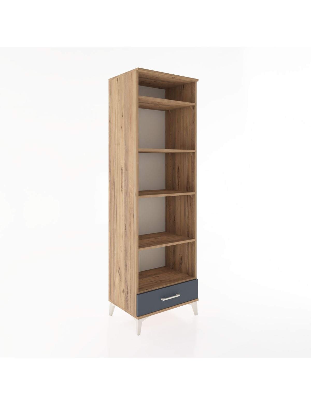 Hyperion Dolap 5 Raflı Tek Çekmeceli 60x44x195 Çam-Antrasit