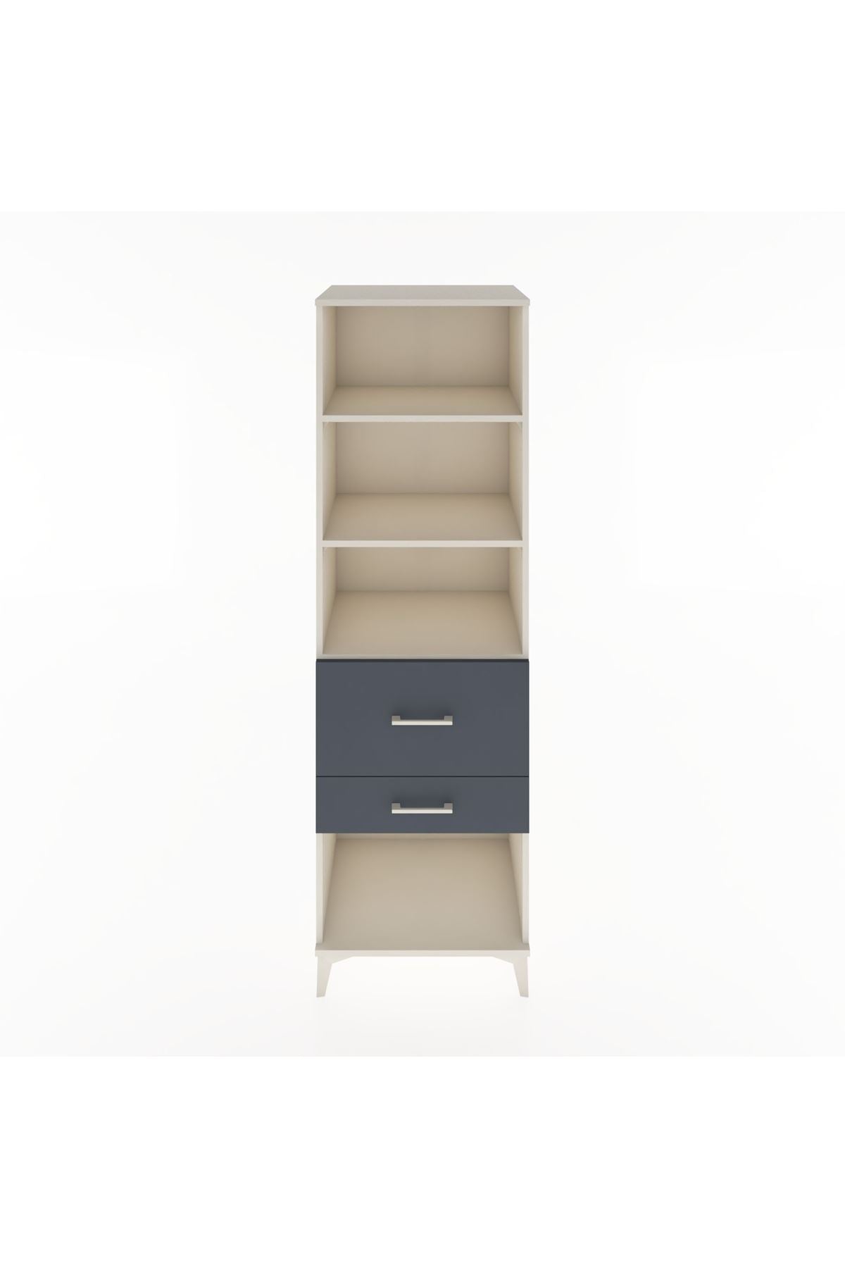 Hyperion Dolap 3 Raflı 2 Çekmeceli 60x44x195 Aytaşı-Antrasit