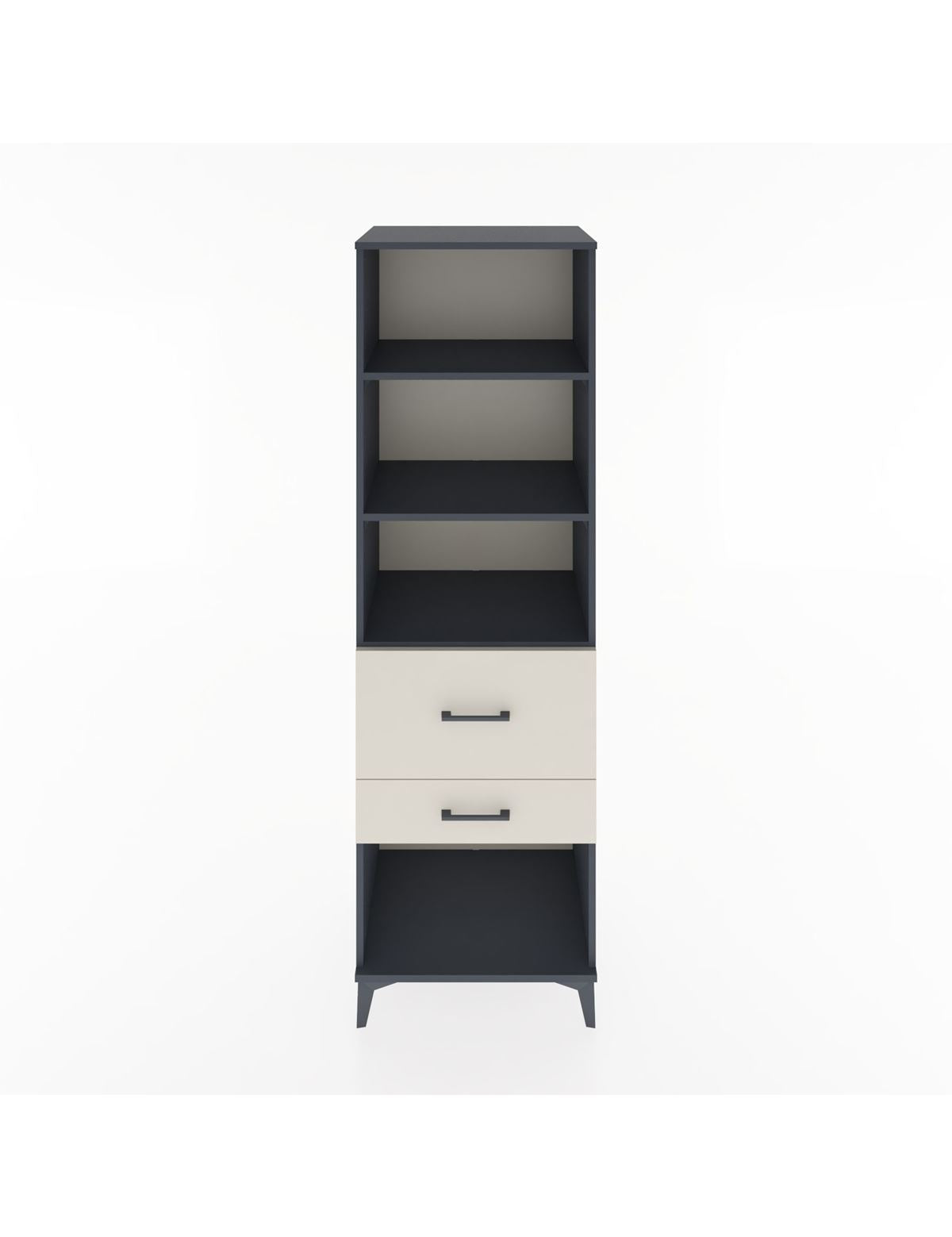 Hyperion Dolap 3 Raflı 2 Çekmeceli 60x44x195 Antrasit-Aytaşı