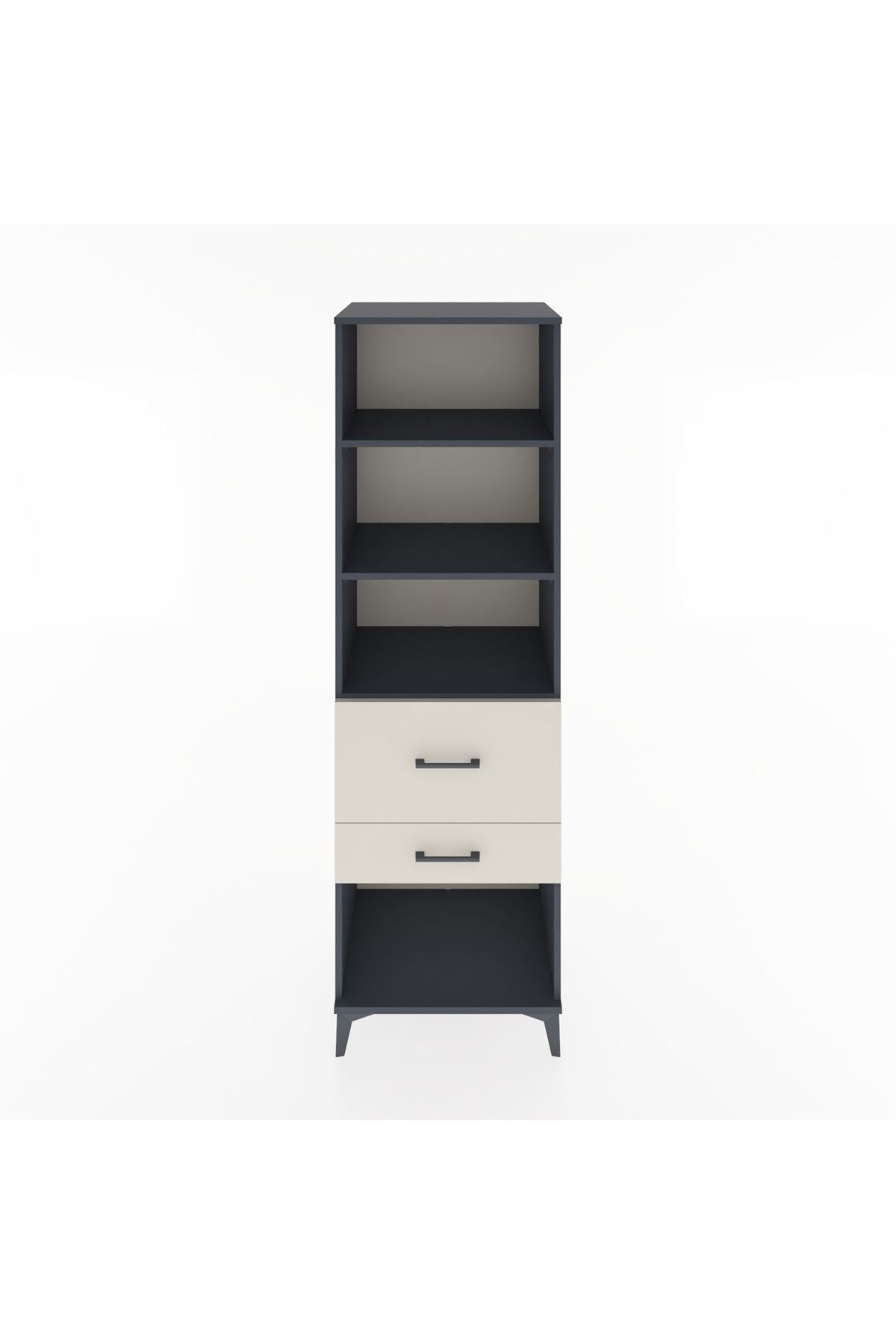 Hyperion Dolap 3 Raflı 2 Çekmeceli 60x44x195 Antrasit-Aytaşı