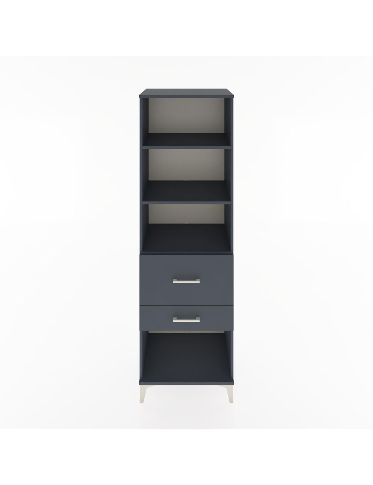 Hyperion Dolap 3 Raflı 2 Çekmeceli 60x44x195 Antrasit-Antrasit