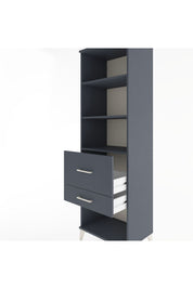 Hyperion Dolap 3 Raflı 2 Çekmeceli 60x44x195 Antrasit-Antrasit