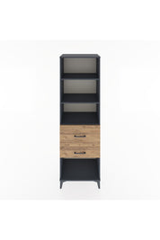 Hyperion Dolap 3 Raflı 2 Çekmeceli 60x44x195 Antrasit-Çam