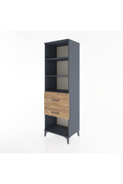 Hyperion Dolap 3 Raflı 2 Çekmeceli 60x44x195 Antrasit-Çam