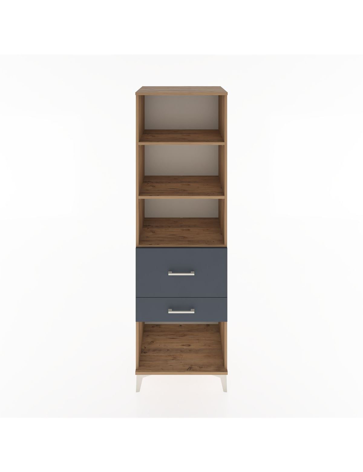 Hyperion Dolap 3 Raflı 2 Çekmeceli 60x44x195 Çam-Antrasit