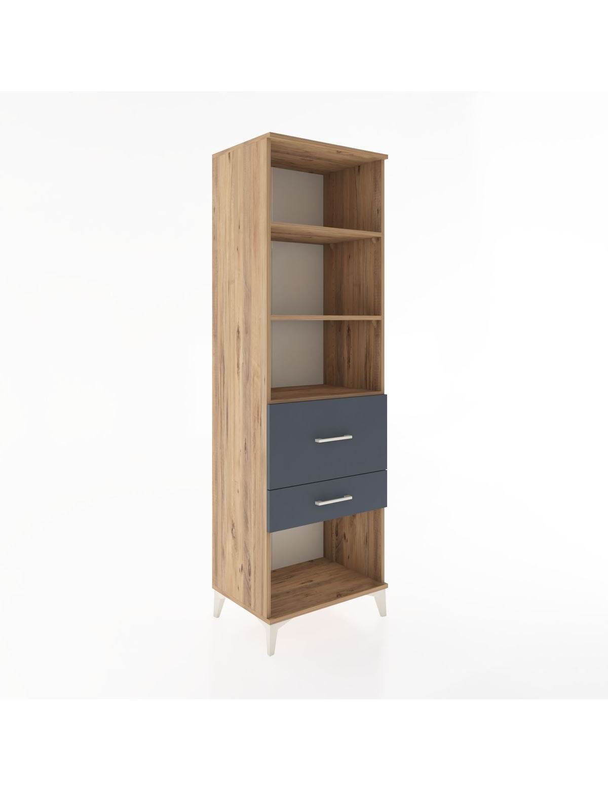 Hyperion Dolap 3 Raflı 2 Çekmeceli 60x44x195 Çam-Antrasit