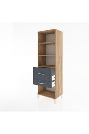 Hyperion Dolap 3 Raflı 2 Çekmeceli 60x44x195 Çam-Antrasit