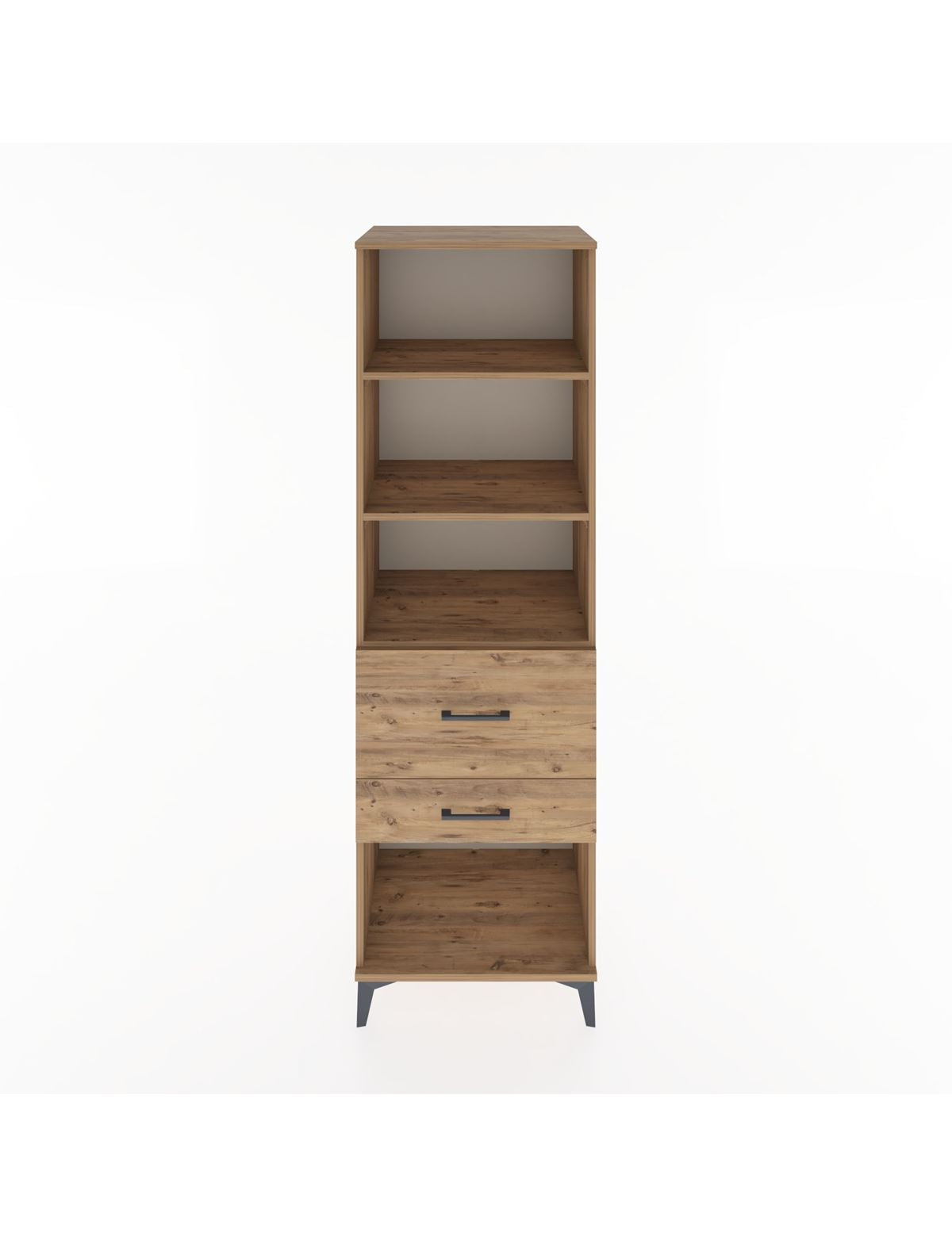 Hyperion Dolap 3 Raflı 2 Çekmeceli 60x44x195 Çam-Çam