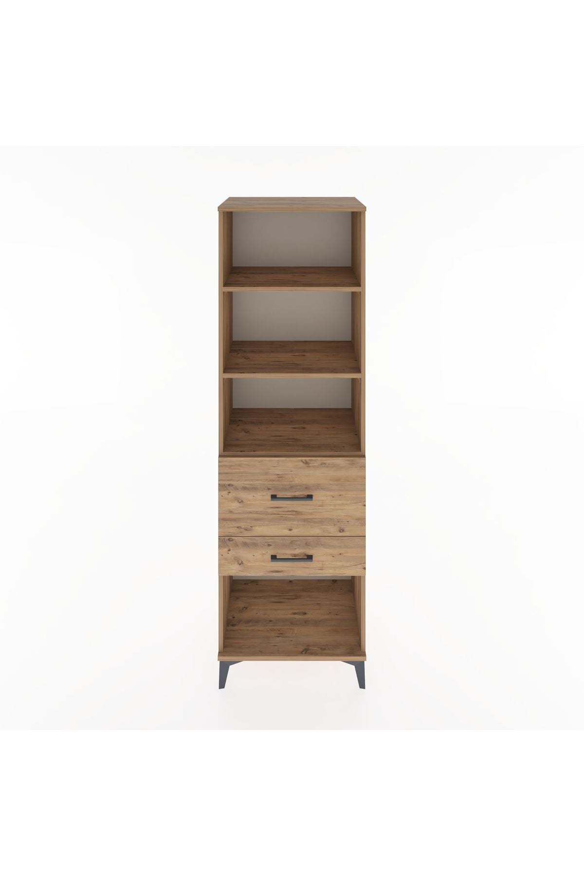 Hyperion Dolap 3 Raflı 2 Çekmeceli 60x44x195 Çam-Çam