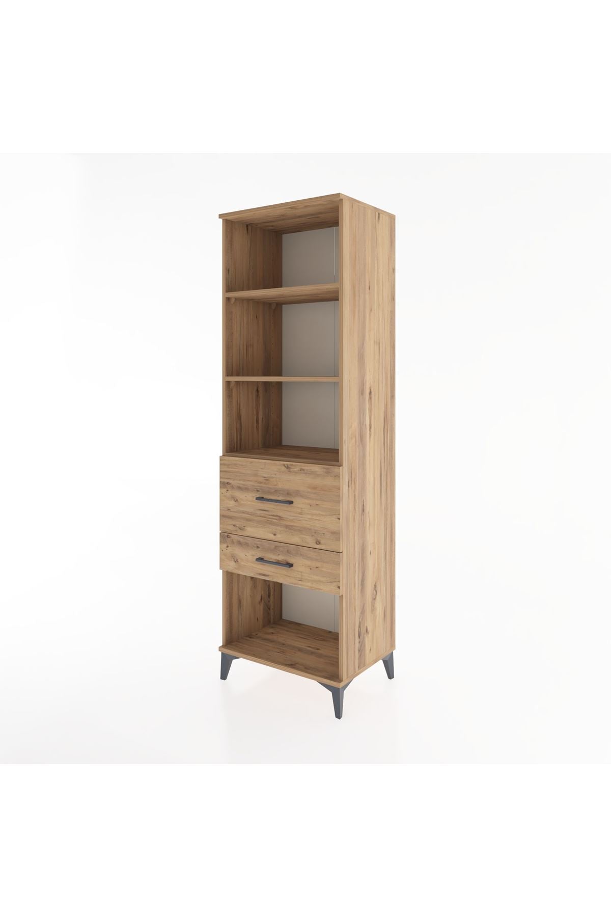 Hyperion Dolap 3 Raflı 2 Çekmeceli 60x44x195 Çam-Çam