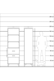 Hyperion Dolap 3 Raflı 2 Çekmeceli 60x44x195 Çam-Çam