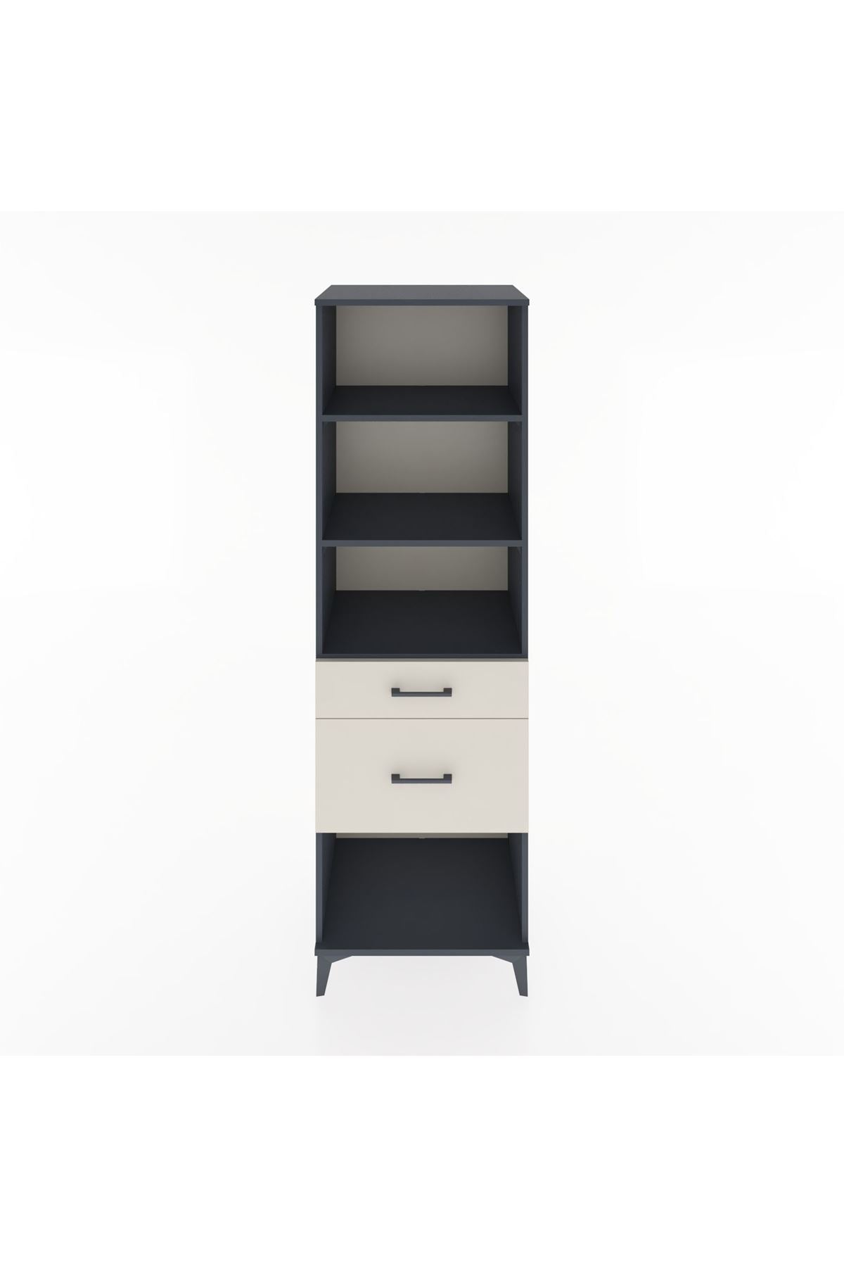 Hyperion Dolap 3 Raflı 2 Çekmeceli 60x44x195 Antrasit-Aytaşı