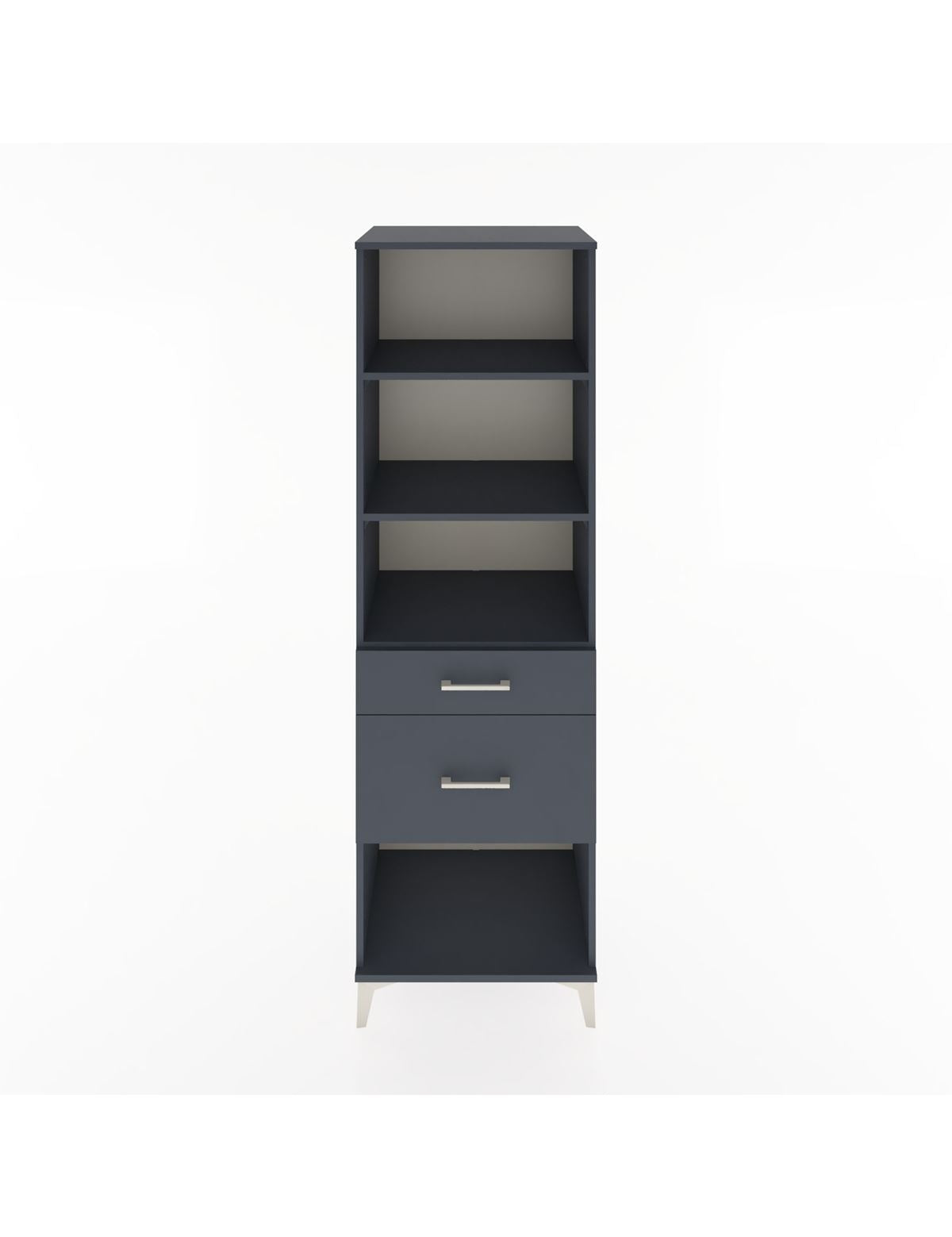 Hyperion Dolap 3 Raflı 2 Çekmeceli 60x44x195 Antrasit-Antrasit