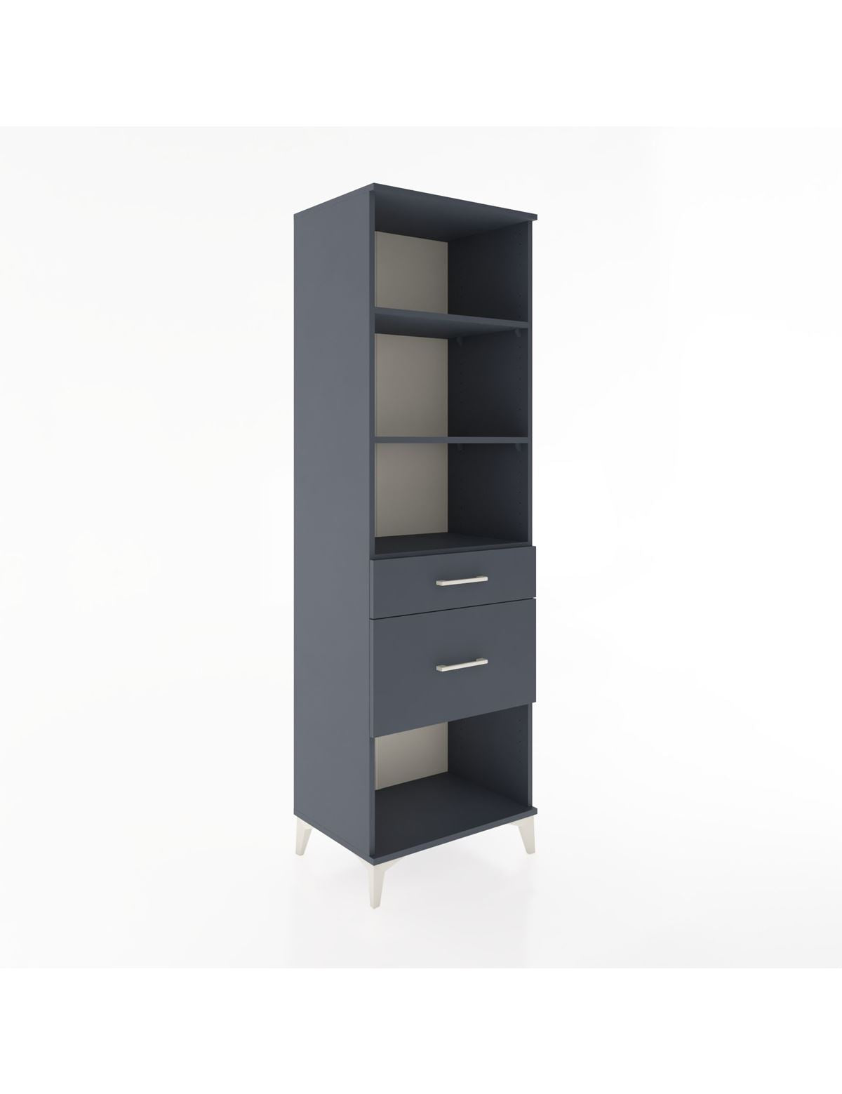 Hyperion Dolap 3 Raflı 2 Çekmeceli 60x44x195 Antrasit-Antrasit