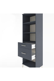 Hyperion Dolap 3 Raflı 2 Çekmeceli 60x44x195 Antrasit-Antrasit