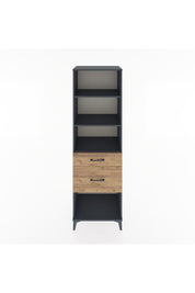 Hyperion Dolap 3 Raflı 2 Çekmeceli 60x44x195 Antrasit-Çam