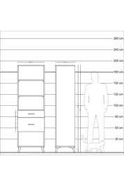 Hyperion Dolap 3 Raflı 2 Çekmeceli 60x44x195 Çam-Aytaşı