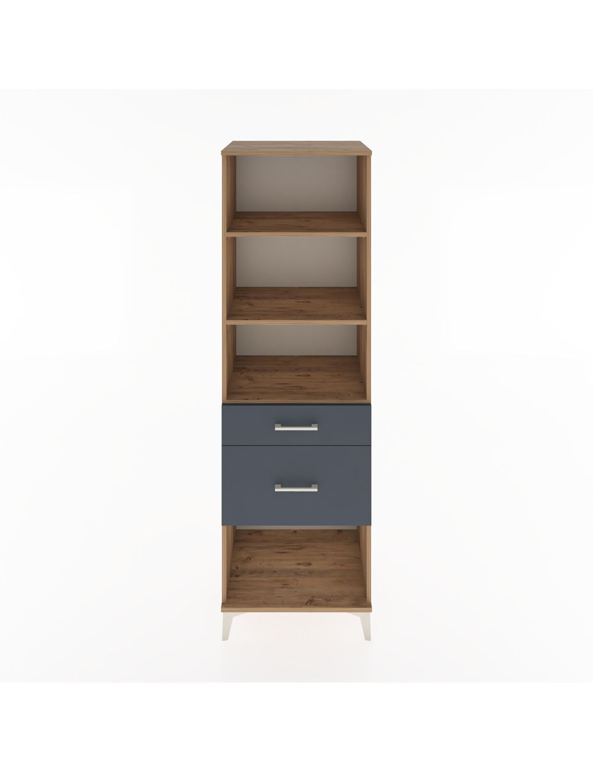 Hyperion Dolap 3 Raflı 2 Çekmeceli 60x44x195 Çam-Antrasit